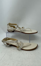 Load image into Gallery viewer, Michael Kors Womens White Monogram Adjustable Strap Flat Thong Sandals Size 11 M
