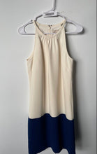 Load image into Gallery viewer, Banana Republic Womens Beige Blue Sleeveless Round Neck Shift Dress Size 4
