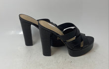Load image into Gallery viewer, Aldo Womens Casuarina Black Leather Slip-On Block Platform Heels Size 6.5
