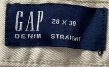 Load image into Gallery viewer, Gap Mens Beige Denim 5 Pocket Design Stretch Straight Jeans Pants Size 28x30
