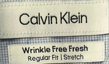 Load image into Gallery viewer, Calvin Klein Mens Blue Printed Regular Fit Dress Shirt Size 2XL 18-18.5 34/35
