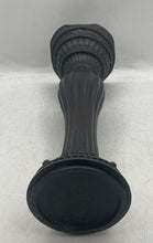 Load image into Gallery viewer, Antique Fitz &amp; Floyd Matte Black Resin Fluted Pedestal Design Candlestick Holder
