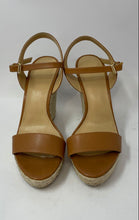 Load image into Gallery viewer, Michael Kors Womens Jill Camel Beige Leather Wedge Heel Platform Sandals Sz 8 M
