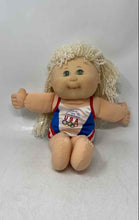 Load image into Gallery viewer, Vintage Mattel Olympikids White Blue Red 1996 USA Olympics Plush Yarn Hair Doll
