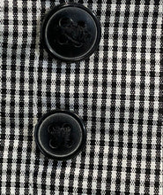 Load image into Gallery viewer, Calvin Klein Mens Gray Black Gingham Slim Fit Non-Iron Dress Shirt Sz 17.5 34/35
