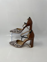 Load image into Gallery viewer, Antonio Melani Womens Whittley Multicolor Snakeskin Block Ankle Strap Heels Sz 6
