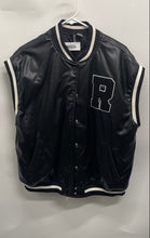 Load image into Gallery viewer, Divided By H&amp;M Mens Black Pockets Sleeveless Varsity Jacket Size Medium
