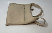 Load image into Gallery viewer, The Sak Womens Beige Pebbled Leather Inner Pocket Charm Zip Top Shoulder Bag
