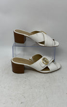 Load image into Gallery viewer, Michael Kors Womens White Criss Cross Strap Block Heel Slide Sandals Size 7.5 M
