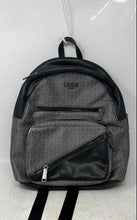 Load image into Gallery viewer, Guess Womens Black Gray Monogram Print Adjustable Shoulder Strap Backpack
