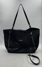 Load image into Gallery viewer, Authentic Love Moschino Womens Black Double Handle Tote Handbag Damaged Zip
