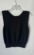 Load image into Gallery viewer, Fia Italia Womens Black Sleeveless Scoop Neck Knitted Blouse Top Size M
