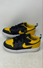 Load image into Gallery viewer, Nike Kids Air Jordan 1 Low Black Yellow Leather Slip-On Sneaker Shoes Size 1.5Y
