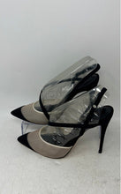 Load image into Gallery viewer, Aldo Womens Black Beige Pointed Toe Buckle Stiletto Slingback Heels Size 7
