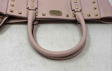 Load image into Gallery viewer, Michael Kors Womens Sandrine Pink Leather Double Handle Zip Top Studded Tote Bag
