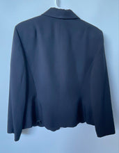 Load image into Gallery viewer, Kasper Separates Womens Black Scalloped Notch Lapel One-Button Blazer Size 16
