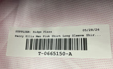Load image into Gallery viewer, Perry Ellis Mens Pink Cotton Slim Fit Long Sleeve Long Sleeve Dress Shirt 16.5
