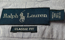 Load image into Gallery viewer, Ralph Lauren Mens Blue Cotton Long Sleeve Classic Fit Dress Shirt Sz 16.5 32/33
