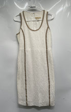 Load image into Gallery viewer, Michael Kors Womens White Beige Sleeveless Scoop Neck Sheath Dress Size 4
