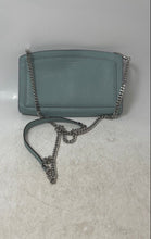 Load image into Gallery viewer, Kate Spade Womens Blue Pebbled Leather Zip Top Chain Strap Crossbody Purse
