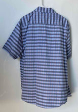 Load image into Gallery viewer, Tasso Elba Mens Blue Striped Print Cotton Short Sleeve Button-Up Shirt Size XXL
