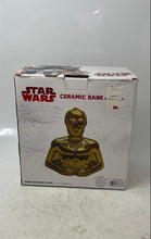 Load image into Gallery viewer, FAB NY Gold-Tone Engraved Star Wars C-3PO Ceramic Coin Bank With Box For Age 8+
