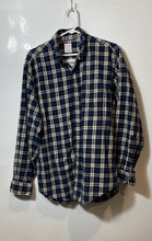 Load image into Gallery viewer, Brooks Brothers Mens Blue White Plaid Cotton Regular Fit Button-Up Shirt Size M
