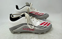 Load image into Gallery viewer, Adidas Kids F50 Messi Club White Low Top Lace-Up Soccer Cleats Size 3.5
