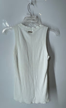 Load image into Gallery viewer, Michael Kors Womens White Ribbed Knit Crew Neck Pullover Tank Top Size Medium
