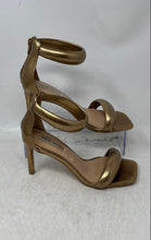 Load image into Gallery viewer, Steve Madden Womens Partay Gold Back Zip Stiletto Ankle Strap Sandals Size 6.5M
