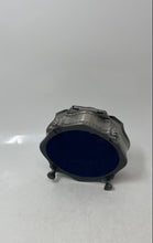 Load image into Gallery viewer, Silver-Tone Plated Lion Paw Feet Ornate Velvet Lined Jewelry Trinket Box
