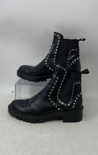 Load image into Gallery viewer, Zara Womens Black Leather Studded Chunky Heel Ankle Chelsea Boots Size EUR 37
