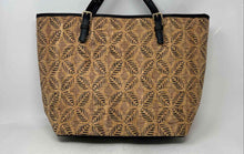 Load image into Gallery viewer, Miztique Womens Brown Black Cork Texture Double Handle Zip Top Shoulder Tote Bag
