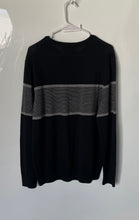 Load image into Gallery viewer, Banana Republic Mens Black Gray Wool Long Sleeve Crew Neck Pullover Sweater Sz L
