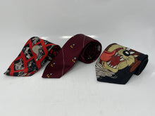 Load image into Gallery viewer, Lot Of 3 Pcs Assorted Looney Tunes Mens Multicolor Printed Designer Ties
