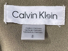 Load image into Gallery viewer, Calvin Klein Womens Green Short Sleeve Ruched Back Zip Sheath Dress Size 8
