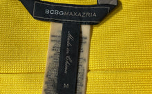 Load image into Gallery viewer, BCBGMAXAZRIA Womens Yellow Striped Flat Front Straight &amp; Pencil Skirt Size M
