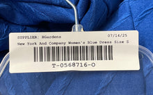 Load image into Gallery viewer, New York &amp; Company Womens Blue Textured Sleeveless Stretch Sheath Dress Size S
