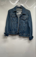Load image into Gallery viewer, DKNY Womens Blue Cotton Long Sleeve Button Front Chest Pockets Jacket Size S
