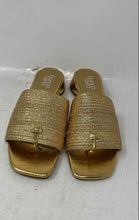 Load image into Gallery viewer, Franco Sarto Womens Gold Slip-On Block Slide Sandals Size 9M
