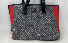Load image into Gallery viewer, Tommy Hilfiger Womens Navy Red Monogram Inner Pocket Shoulder Strap Tote Bag
