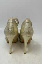 Load image into Gallery viewer, Rizzoli Womens Beige Leather Ankle Strap Stiletto Pump Heels Size EUR 38
