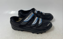 Load image into Gallery viewer, Shimano Womens WM51 Black Leather Hook &amp; Loop Mountain Cycling Shoes Size EUR 38
