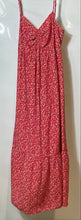 Load image into Gallery viewer, Loft Womens Red White Spaghetti Straps V-Neck Smocked Back Maxi Dress Size S
