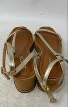 Load image into Gallery viewer, Chico's Womens Carlina Brown Gold-Tone Ankle Strap Platform Sandals Size 9M
