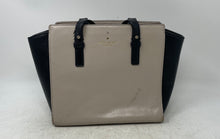 Load image into Gallery viewer, Kate Spade New York Womens Black Gray Leather Shoulder Strap Satchel Purse

