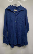 Load image into Gallery viewer, Michael Kors Mens Blue Plaid Long Sleeve Spread Collar Dress Shirt Size 16 1/2
