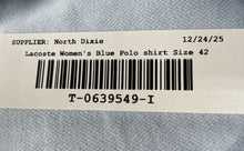 Load image into Gallery viewer, Lacoste Womens Blue Short Sleeve Collared Stretch Polo Shirt Size 42
