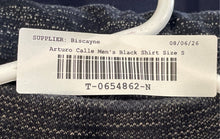 Load image into Gallery viewer, Arturo Calle Mens Black Short Sleeve Spread Collar Slim Fit Polo Shirt Size S

