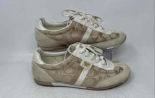 Load image into Gallery viewer, Coach Womens White Signature Print Lace-Up Sneakers Shoes Size 10M
